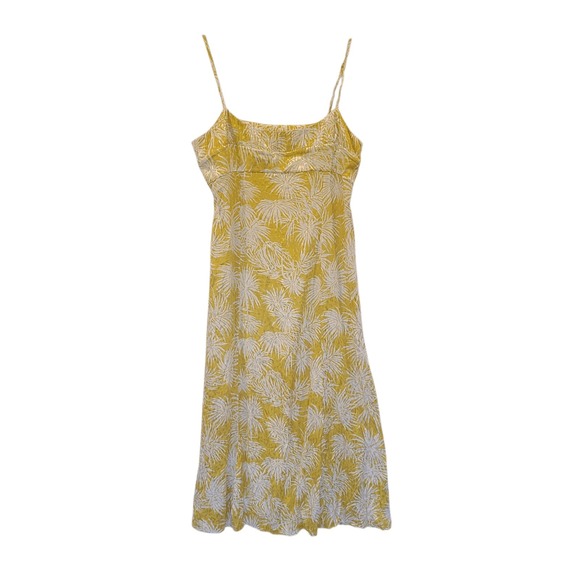 Rebecca Taylor Dresses & Skirts - Rebecca Taylor Yellow Palm Print Midi Dress Spaghetti Strap Summer Size 16